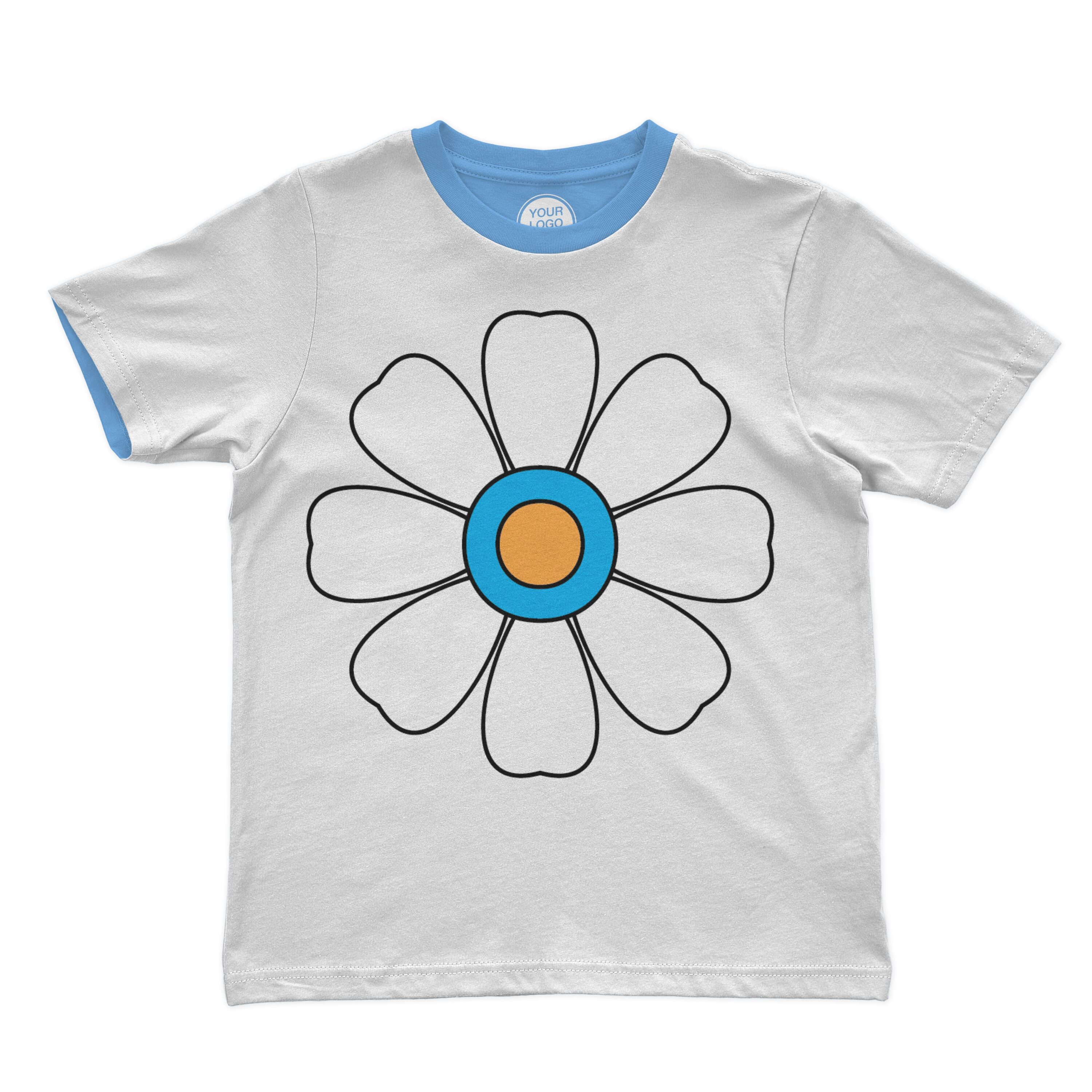 Cute hippie daisy flower on the t-shirt.