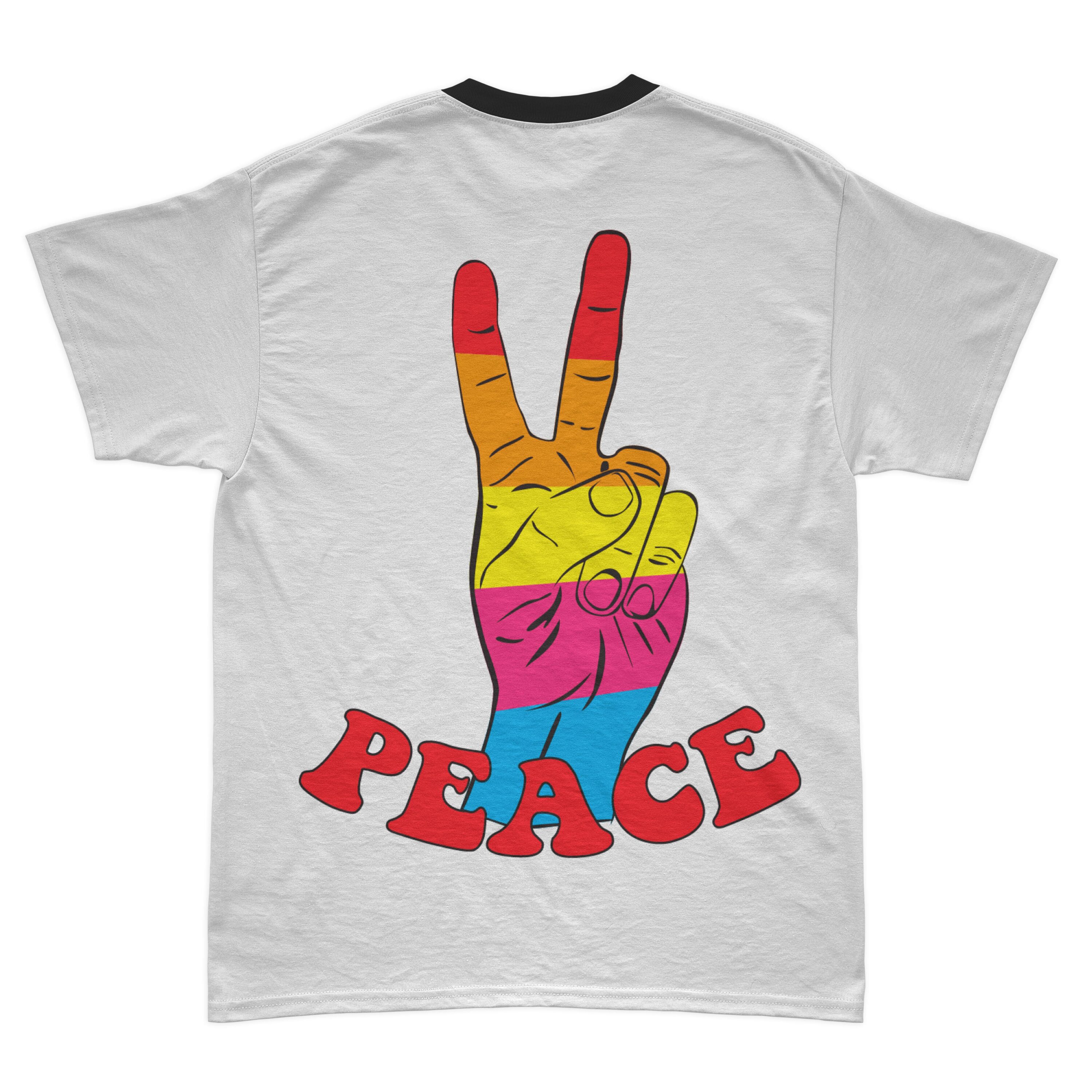 T-shirt design with peace out element.