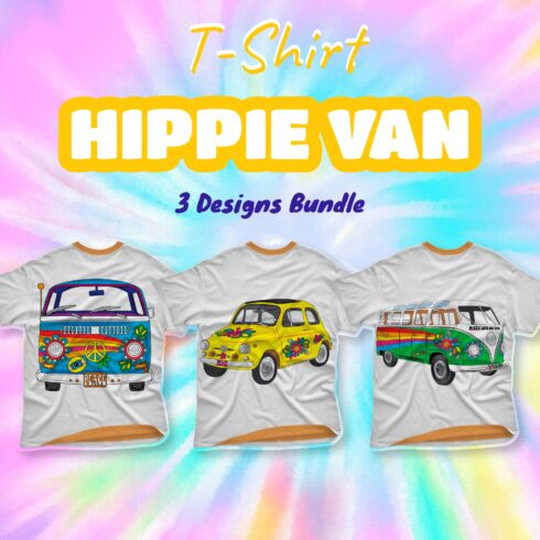 Hippie Van SVG T-shirt Designs Bundle - main image preview.