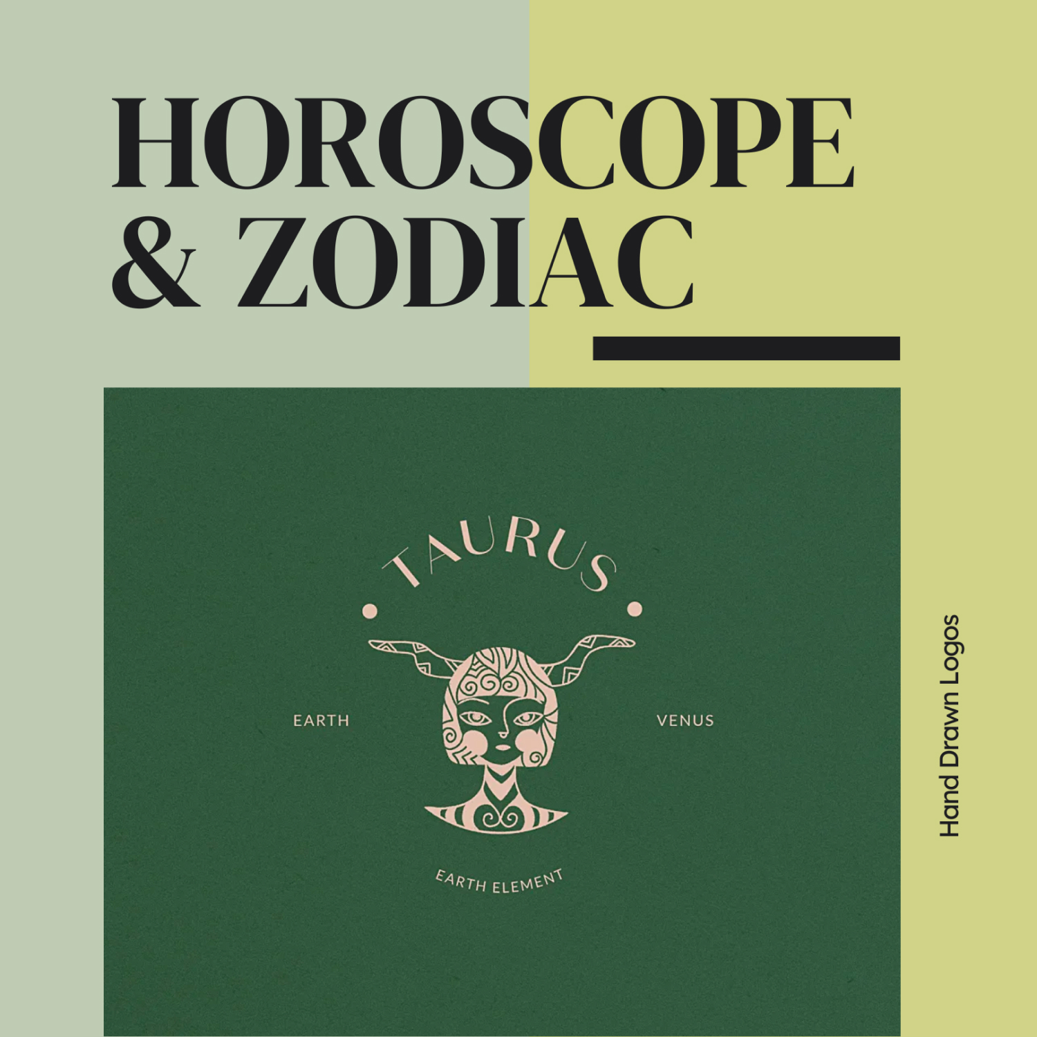 Horoscope & Zodiac Hand Drawn Logos.