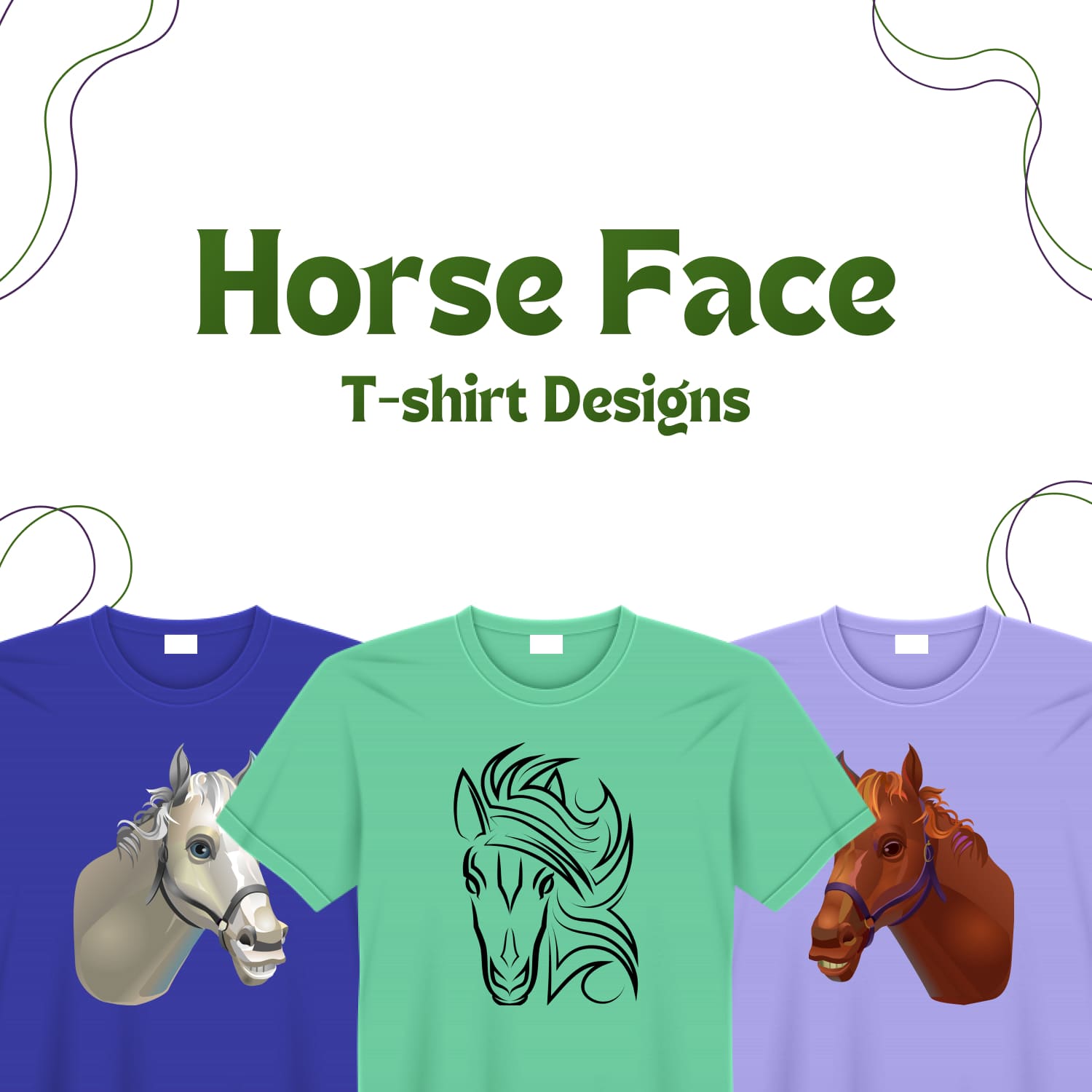 Horse Face Svg T-shirt Designs.