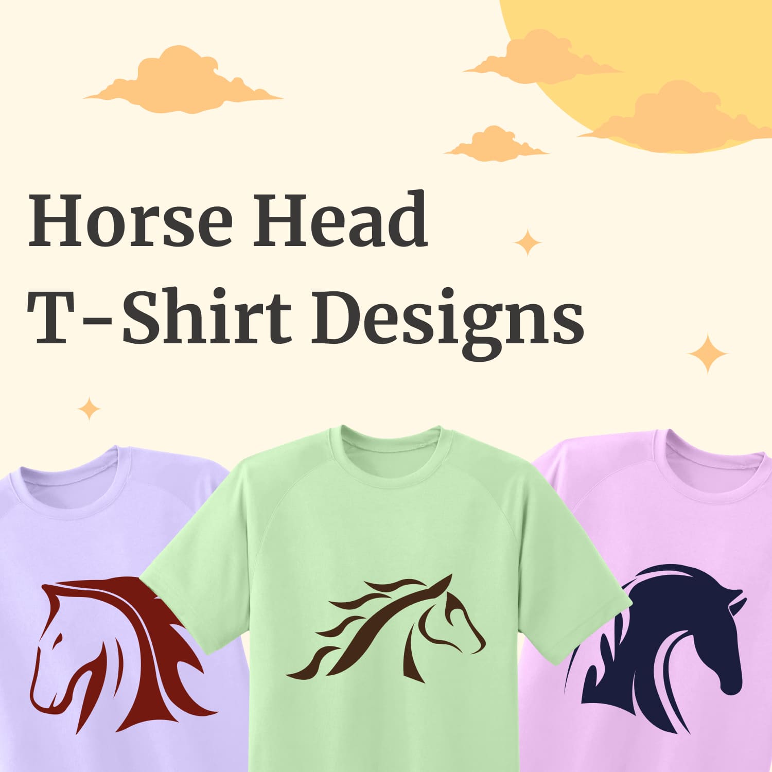 Horse Head Svg T-shirt Designs.