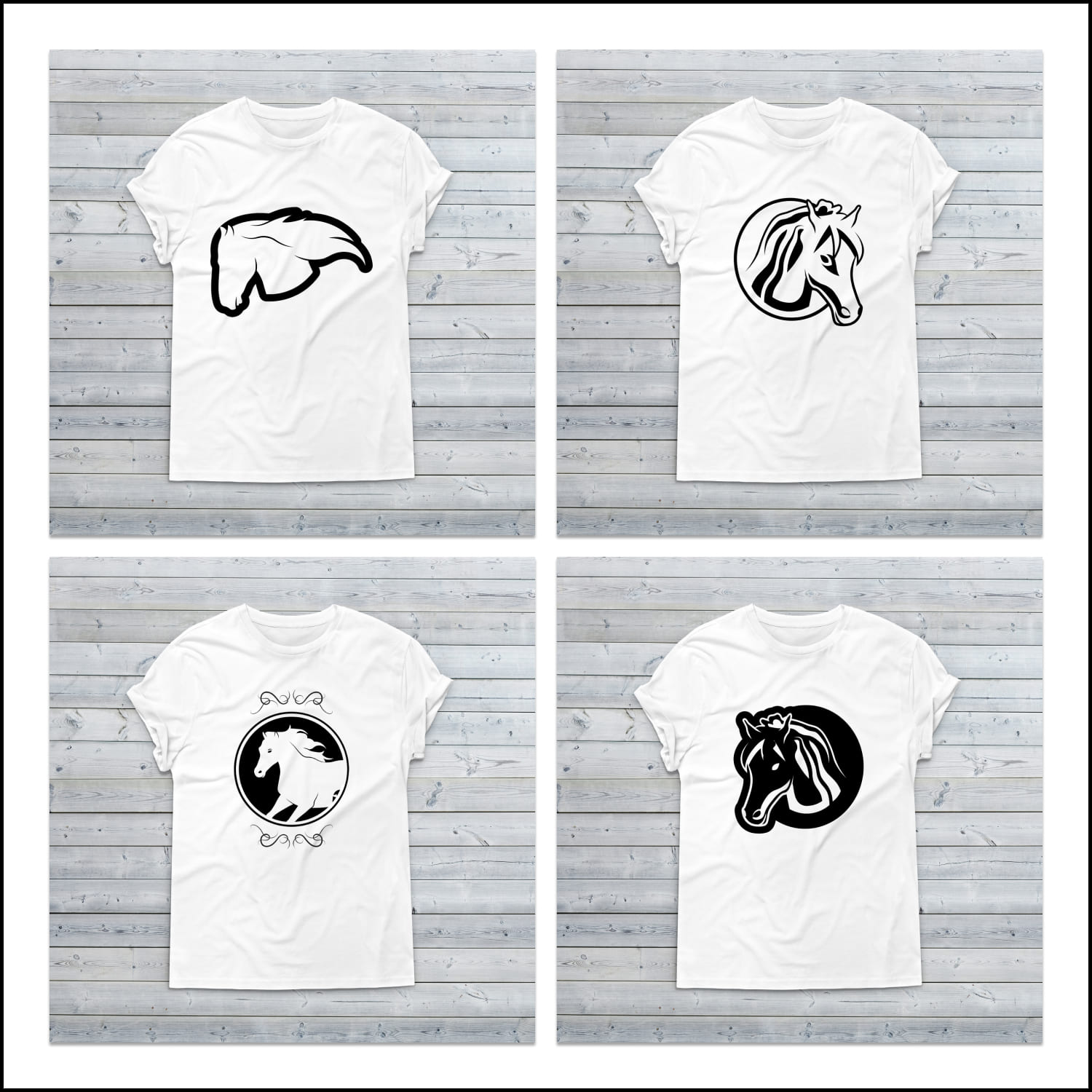 Horse Head Svg T-shirt Designs Cover.