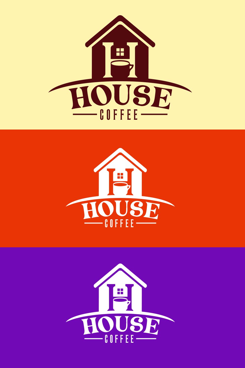Perfect House Coffee Logo Design Pinterest collage image.