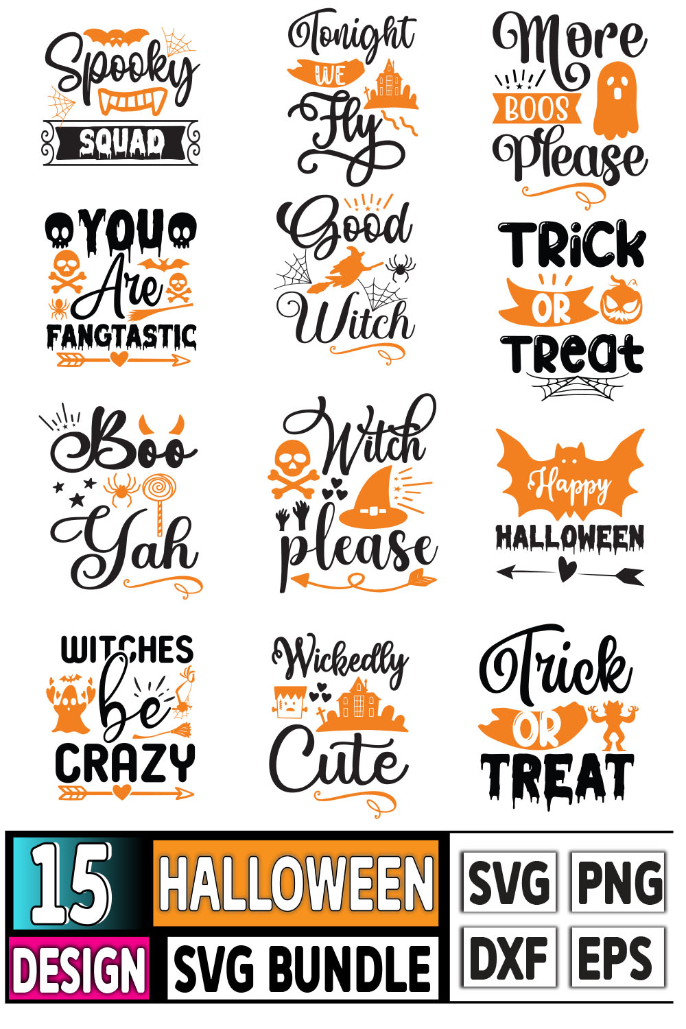 Halloween Quotes SVG Bundle pinterest image.