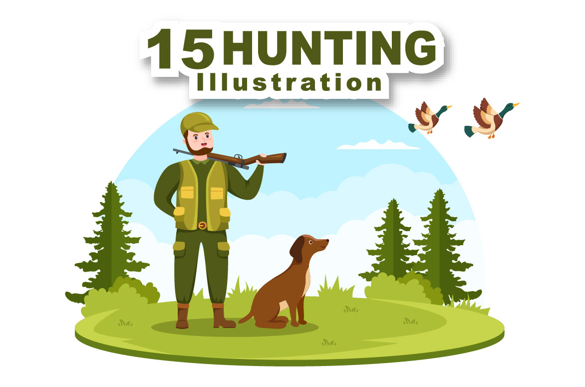 15 Wild Animals Hunting Illustration MasterBundles