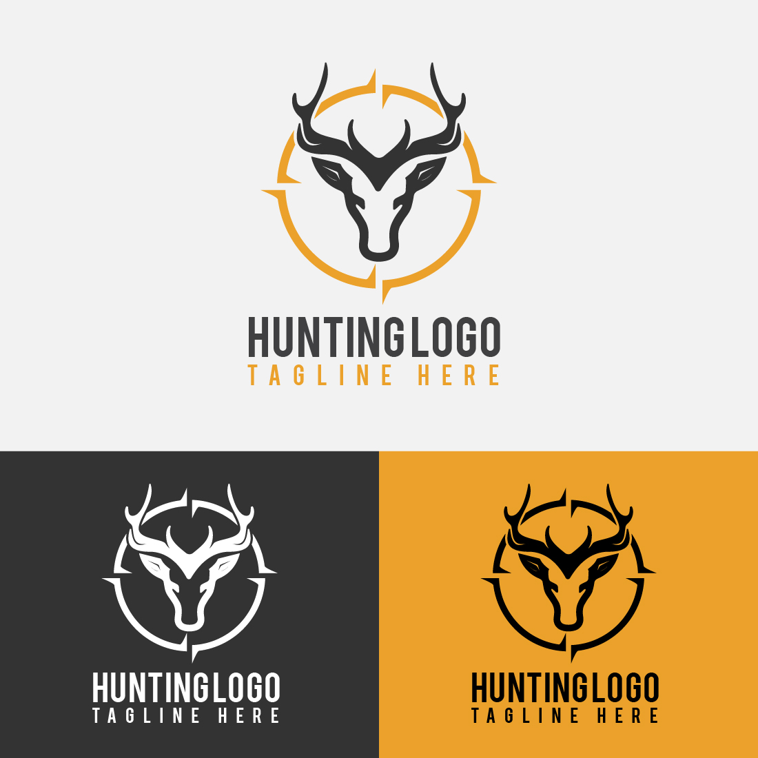 Deer Hunting Logo Design Template cover image.