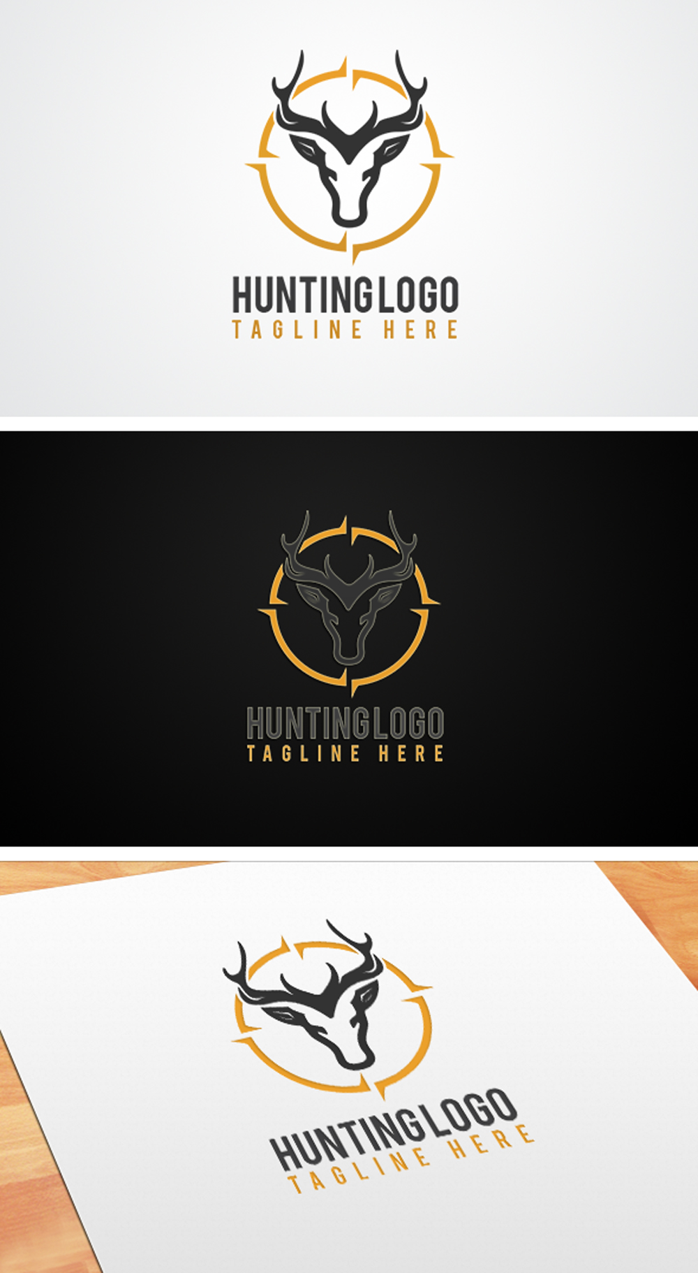 Deer Hunting Logo Design Template.