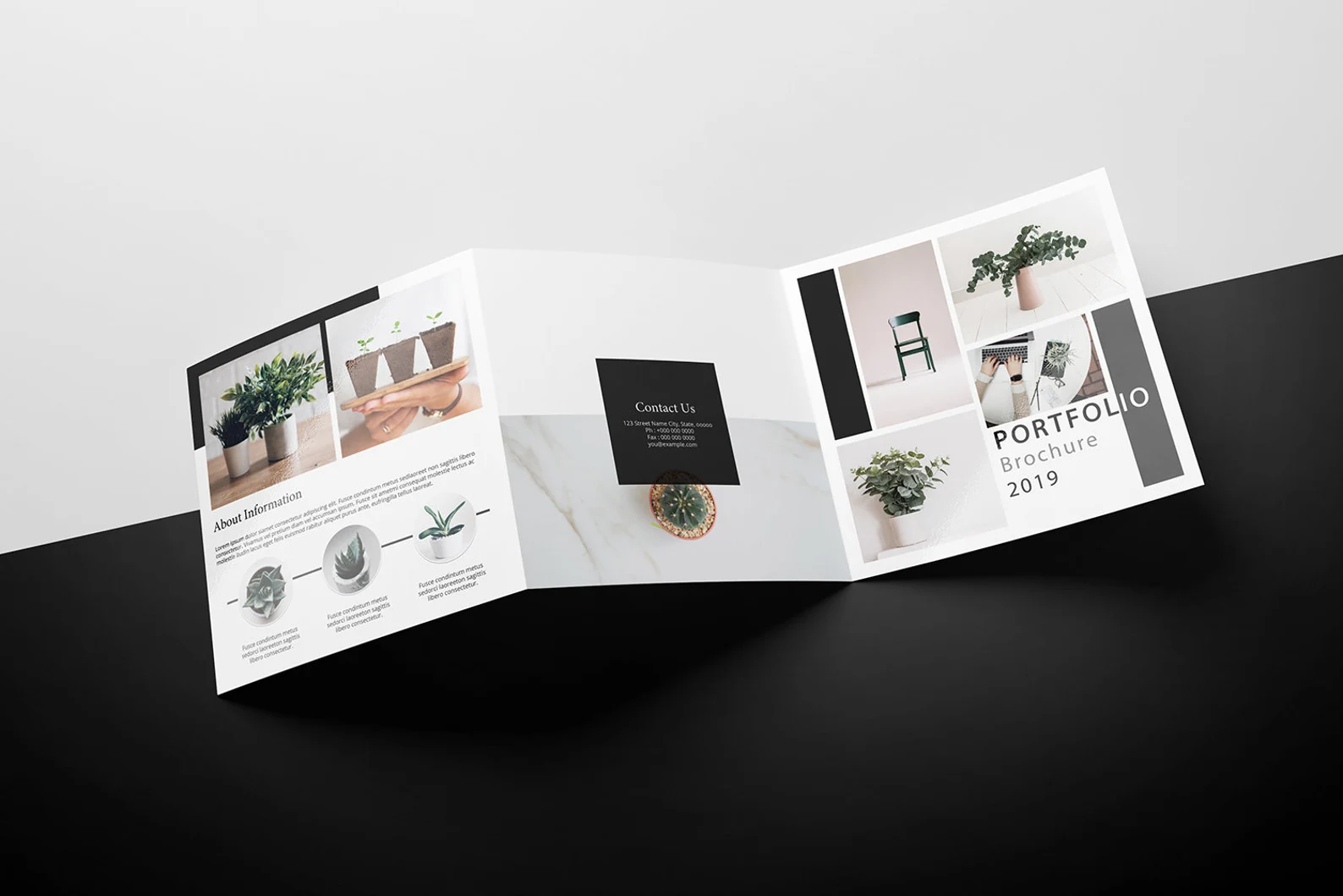 Stylish brochure with the pastel sections.