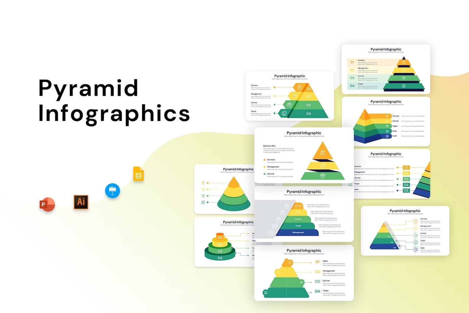 Cool pyramid infographics.