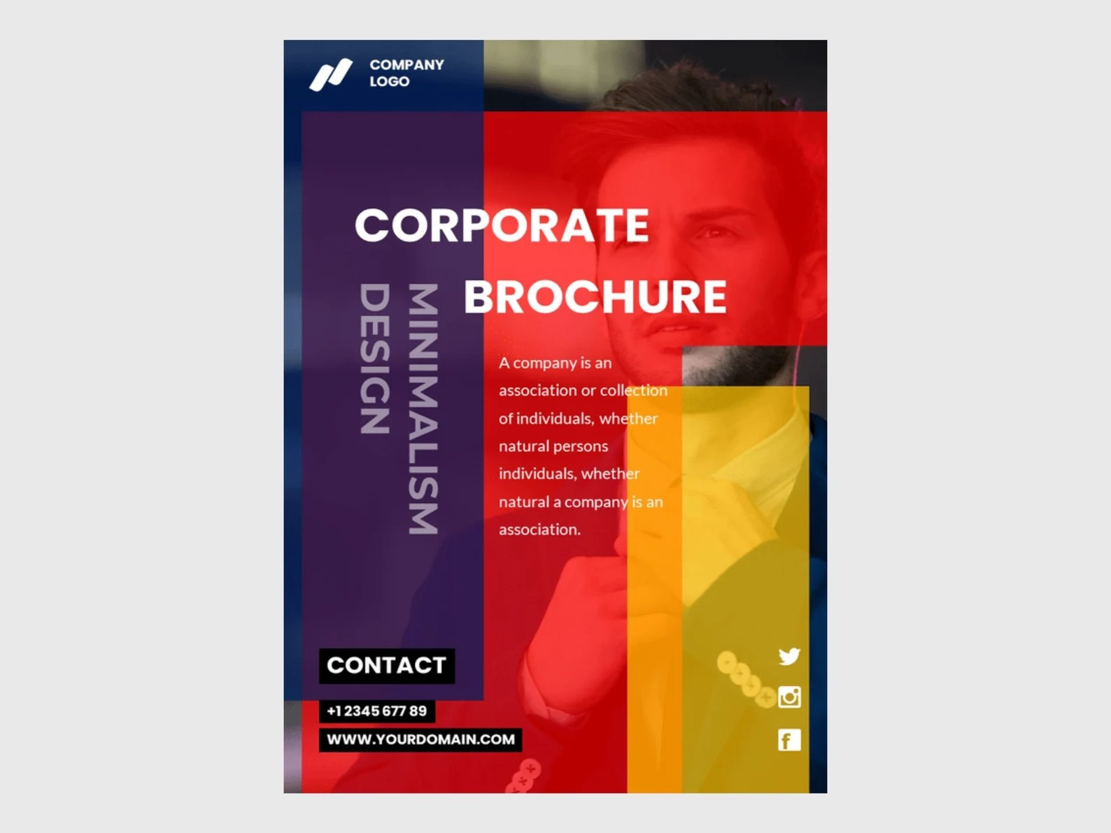 Three color brochure in the creative design.