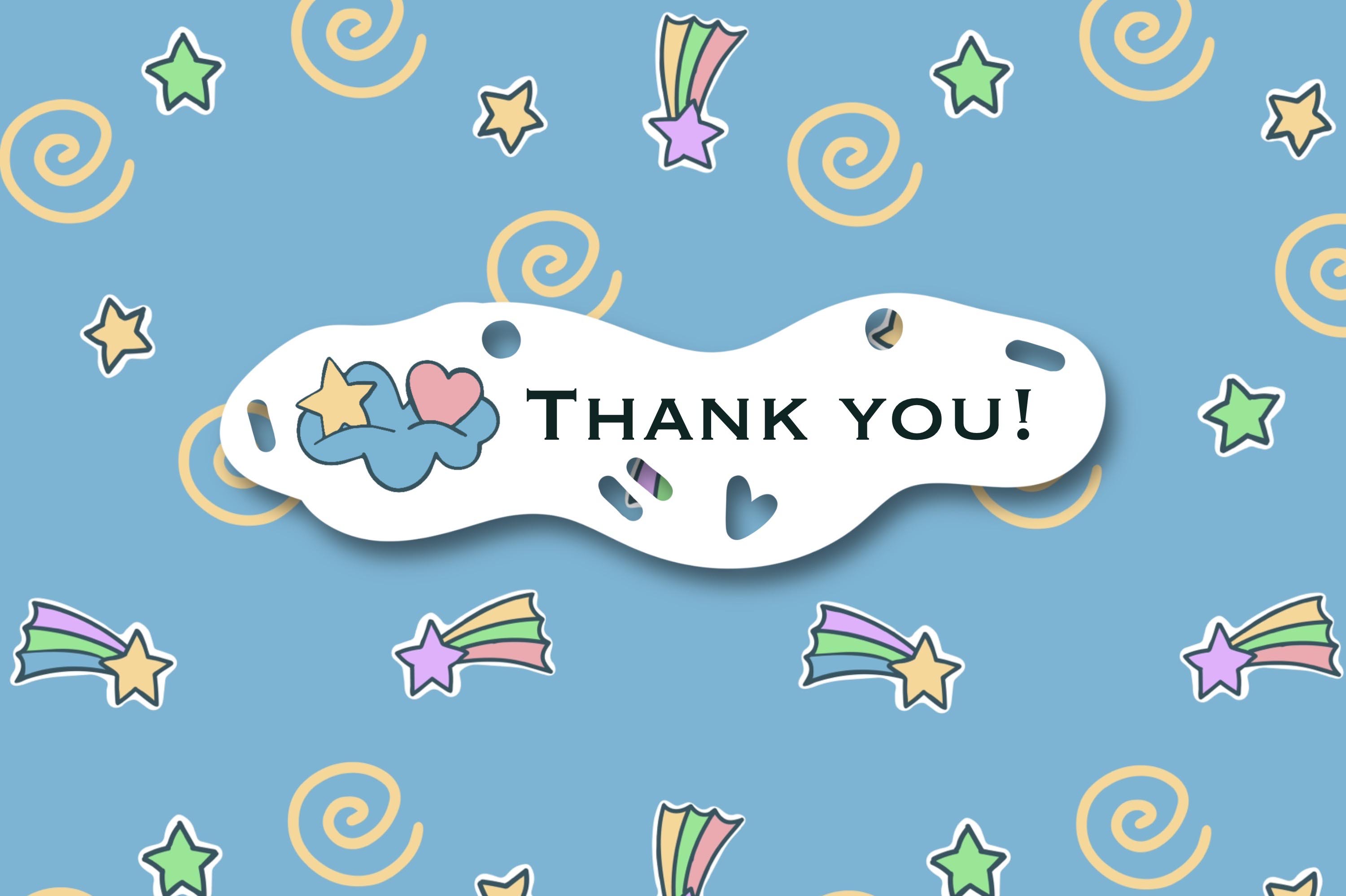 Thank you phrase for Baby Sweet Dreams Seamless Patterns Set.
