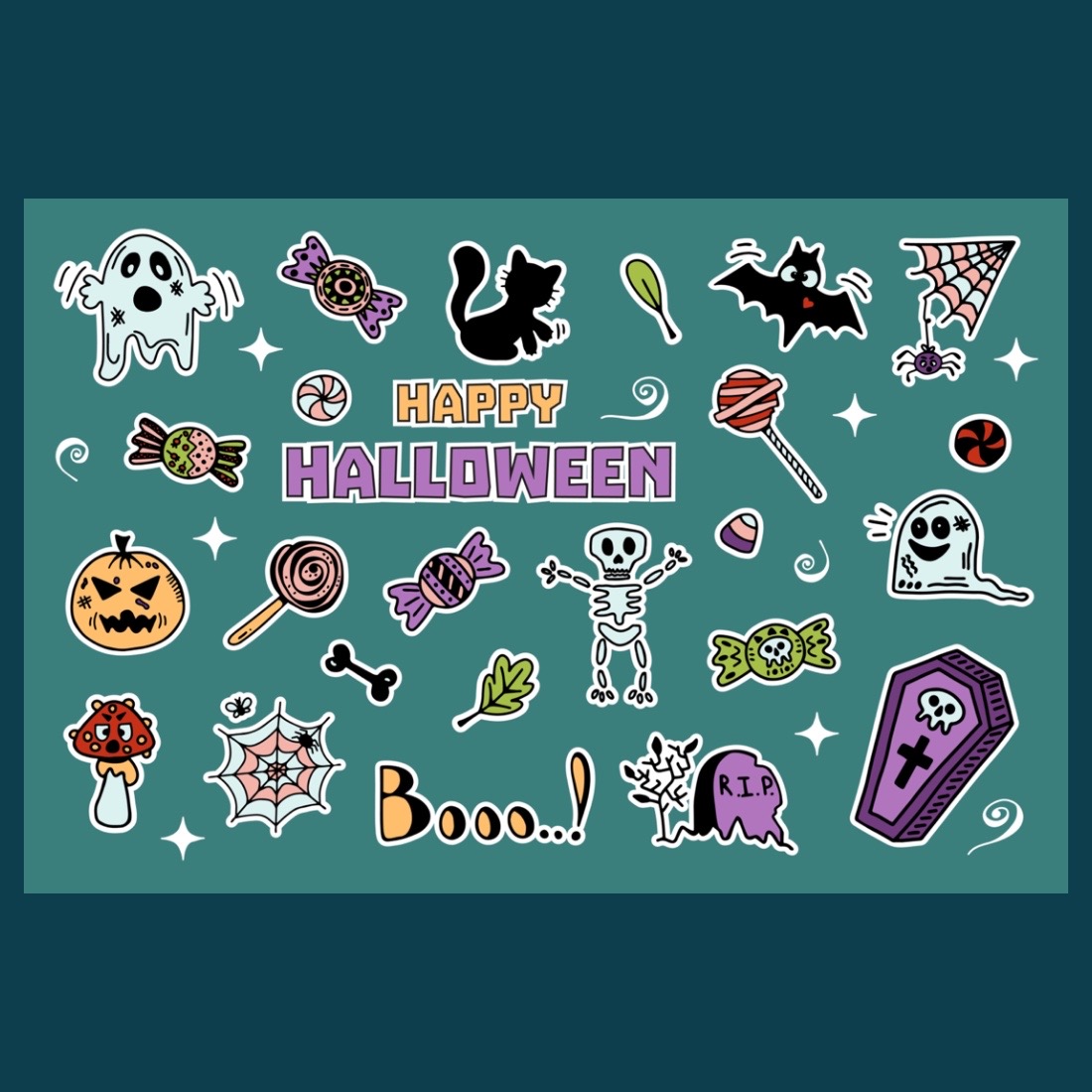 Halloween Stickers Clipart facebook image.