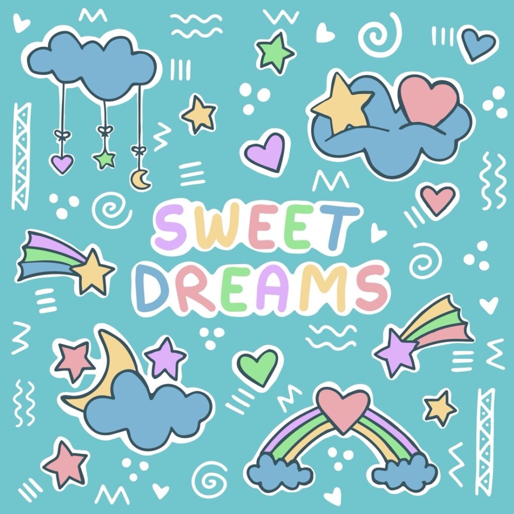 SWEET DREAMS baby stickers and posters MasterBundles