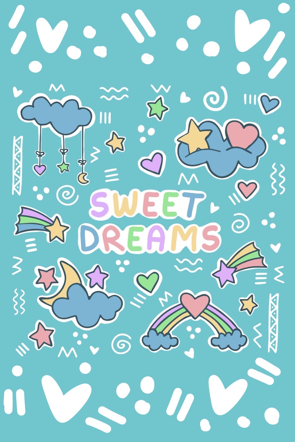 Sweet Dreams Baby Stickers and Posters pinterest image.