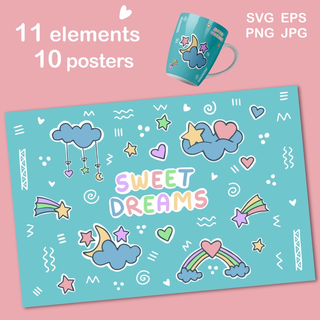Sweet Dreams Baby Stickers and Posters preview image.