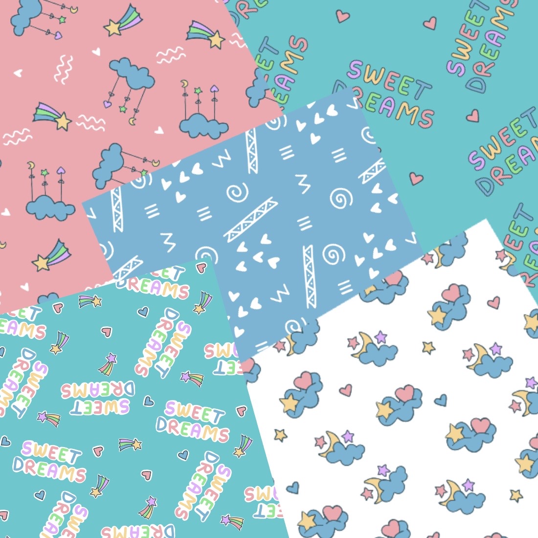Baby Sweet Dreams Seamless Patterns Set preview.