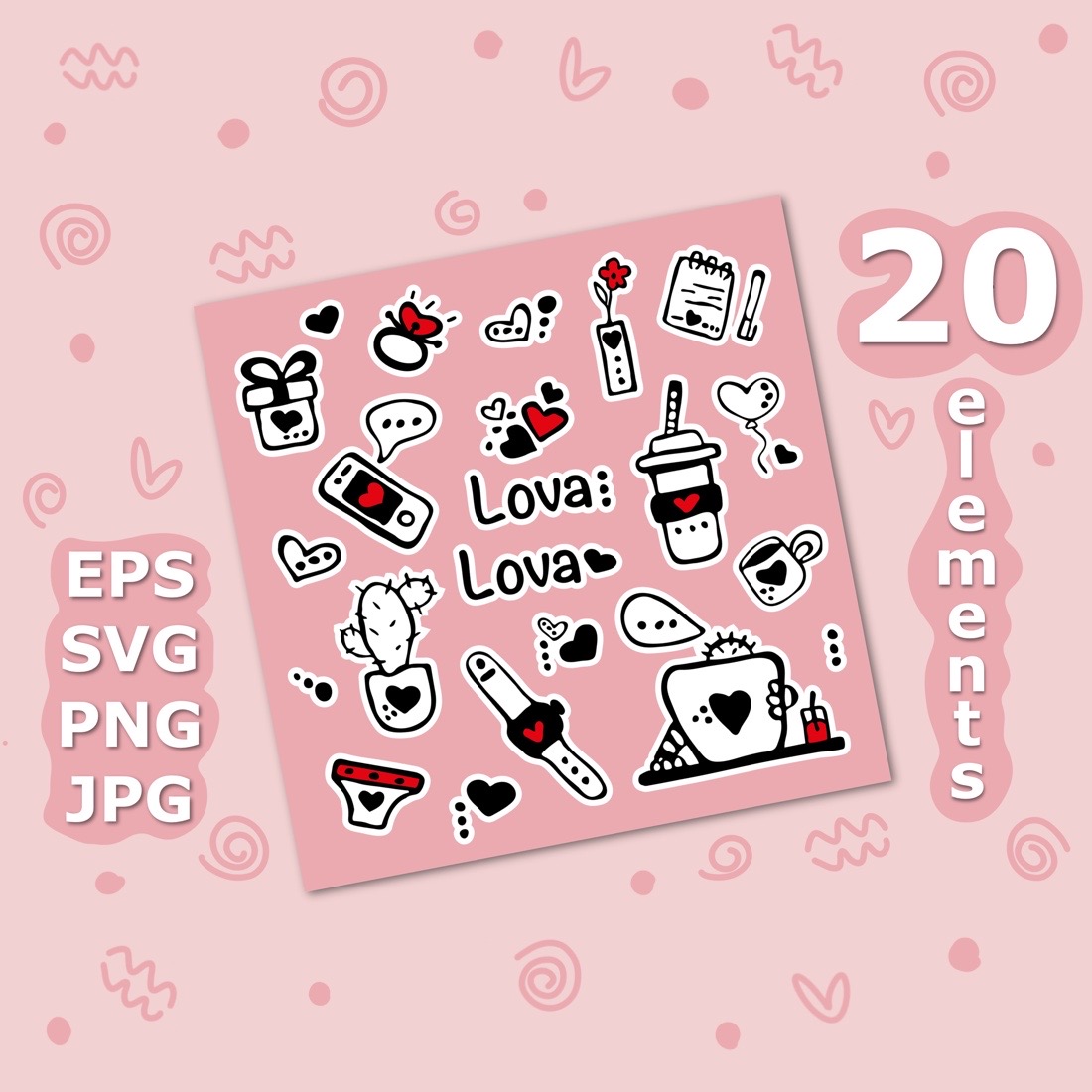 Love in Everyday Life Stickers Clipart cover image.