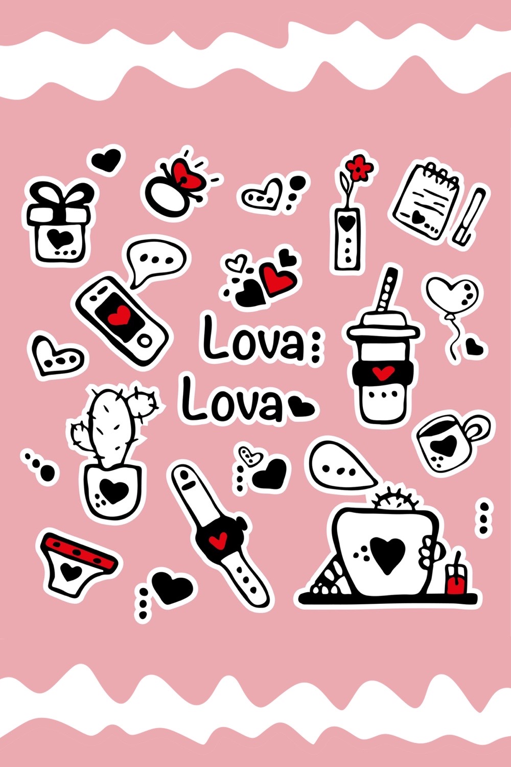 Love in Everyday Life Stickers Clipart pinterest image.
