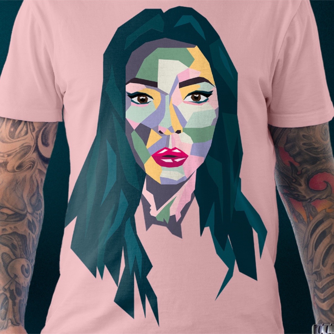 Woman's Face Multicolored Clipart Design cover image.