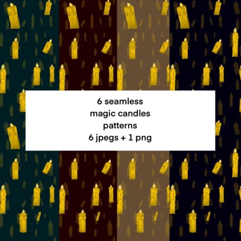 6 Seamless Magic Candles Patterns cover image.