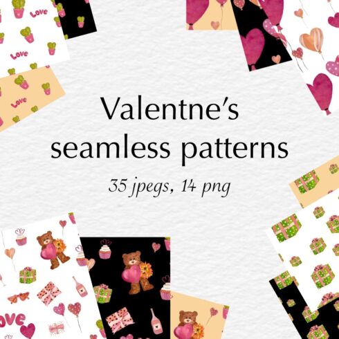 Valentine's Seamless Patterns Design cover image.