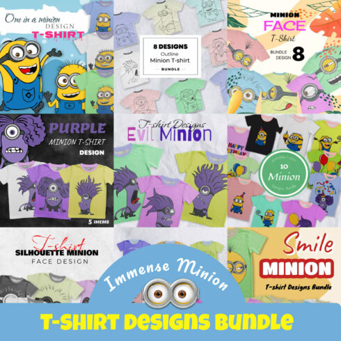 Immense Minion T-shirt Designs Bundle.