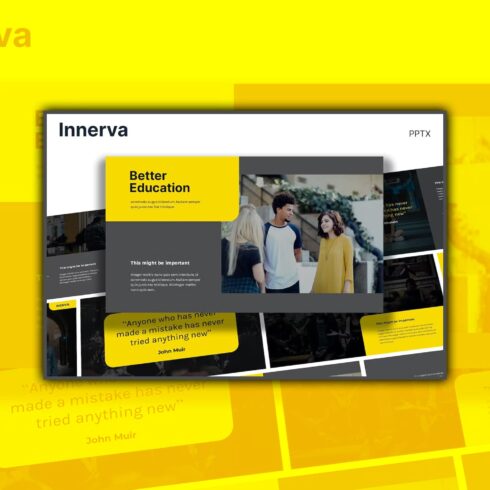 Inerva Tech University Theme PowerPoint - main image preview.