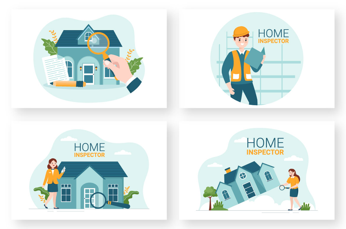 Home Inspector Cartoon Illustration preview image.