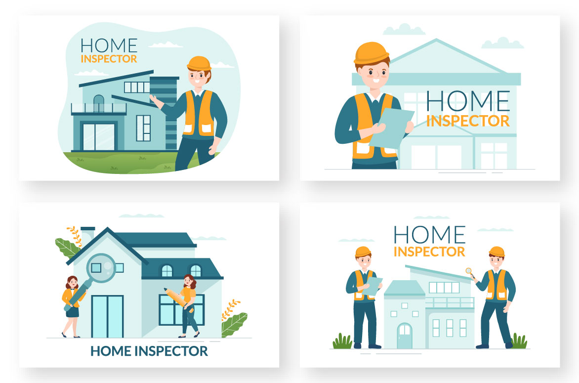 Home Inspector Design Cartoon Illustration preview image.