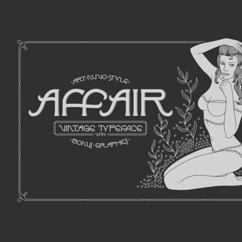 Affair Typeface Font Graphics cover image.