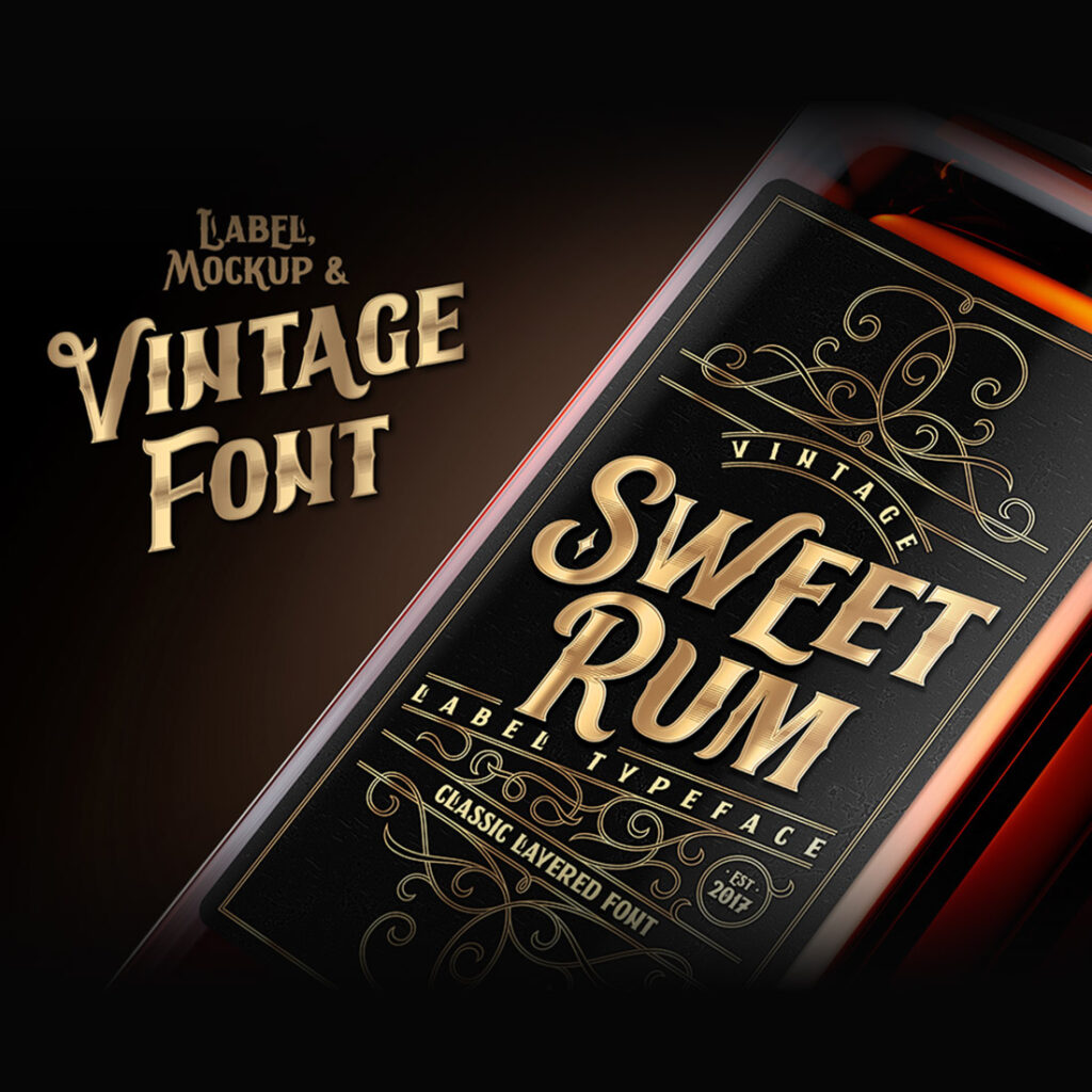 Typeface Sweet Rum Vintage Font Design - MasterBundles