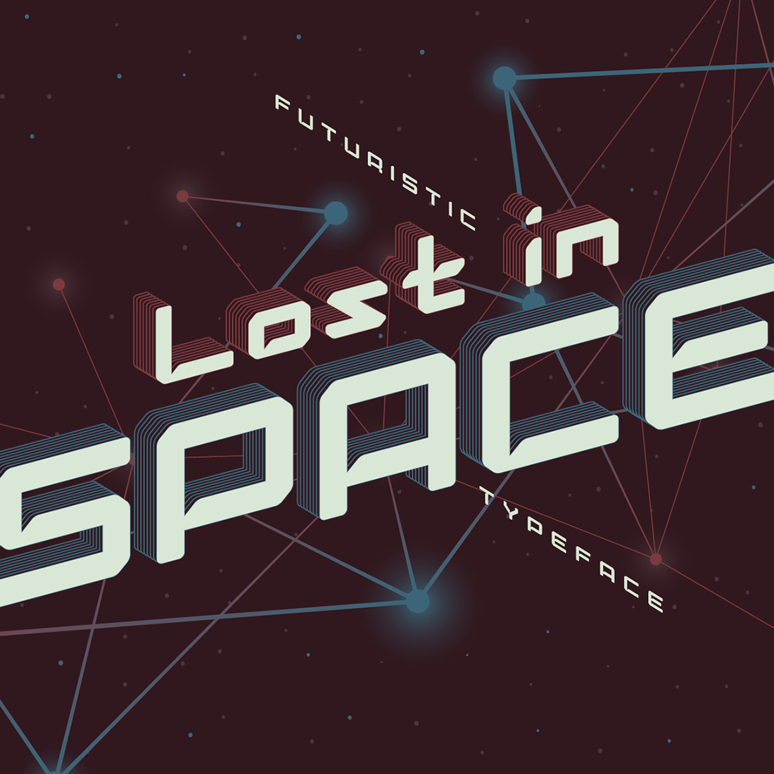 Futuristic Typeface Lost in Space Font cover image.