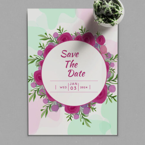 Invitation Floral Card & Background for Wedding and Birthday - main image preview.