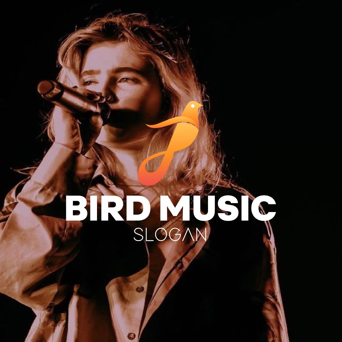 Bird Music Logo Vector example preview.