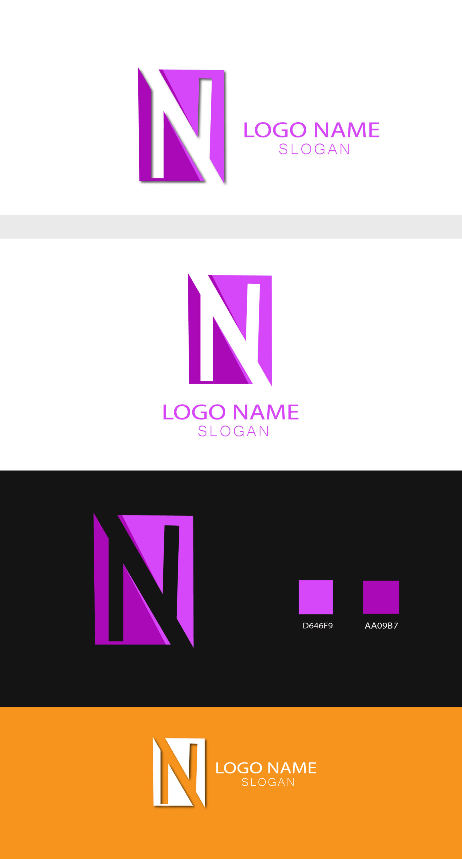 N letter logo & Negative space logo - MasterBundles