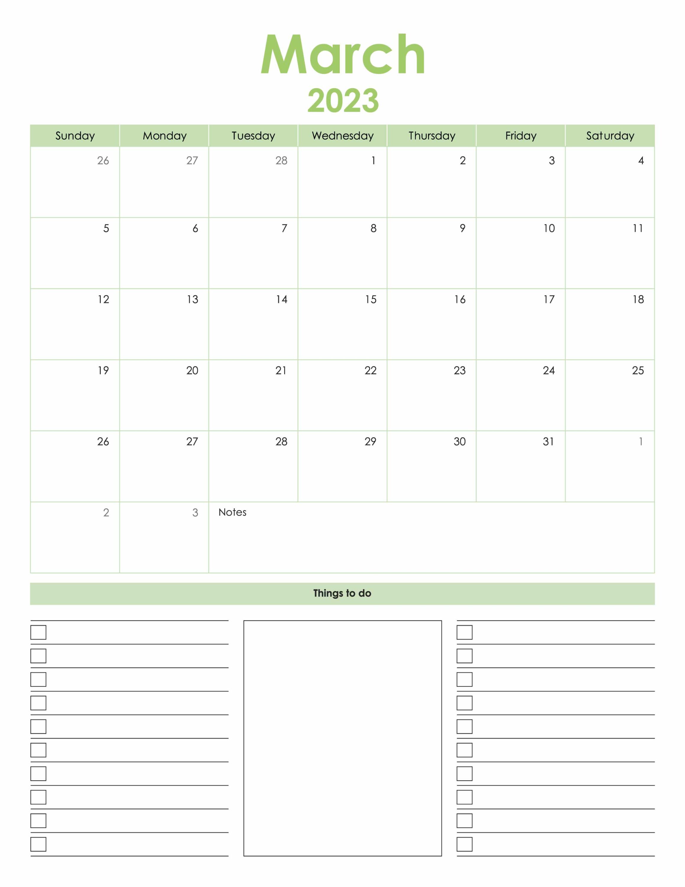 2023 Dated Planner Bundle, March page.