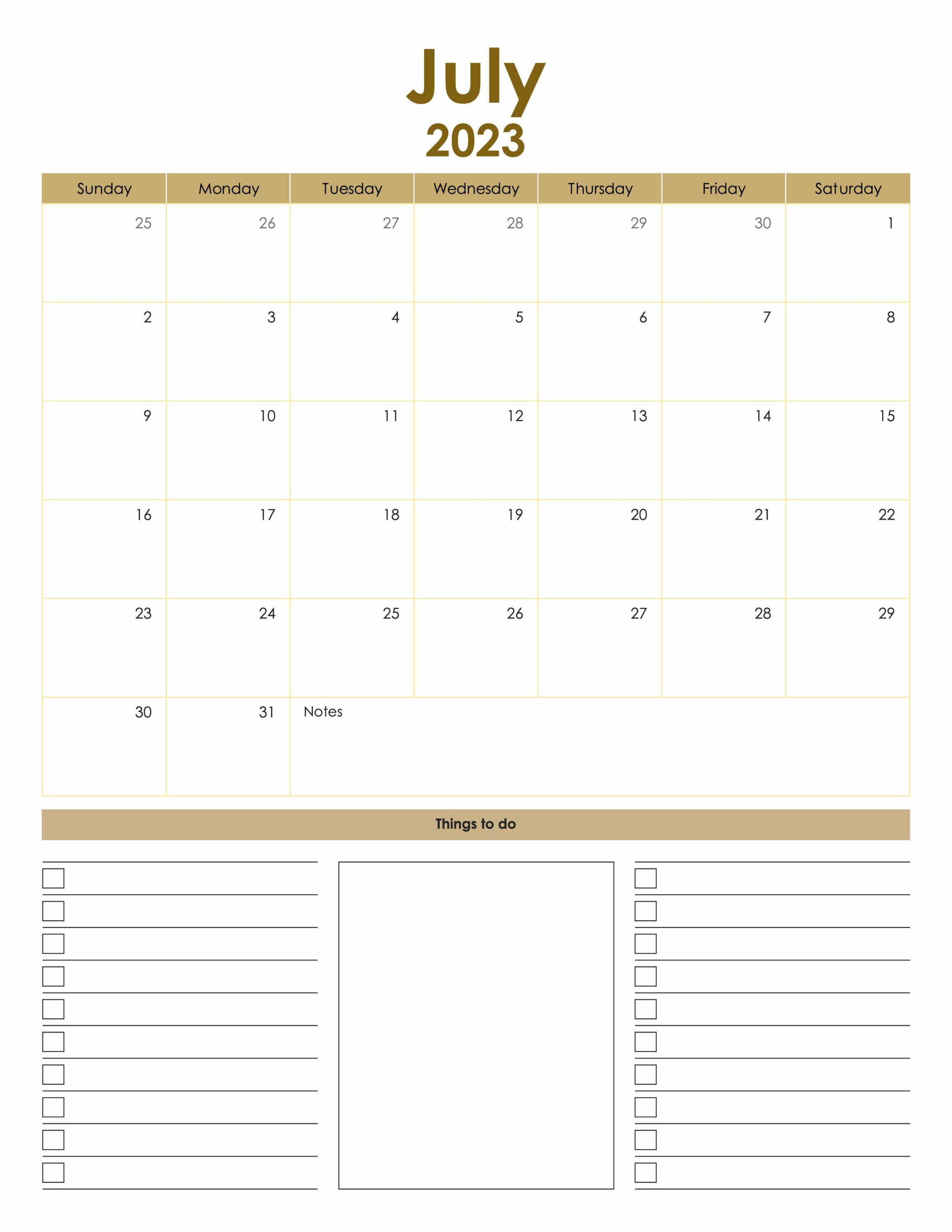 2023 Dated Planner Bundle, July page.