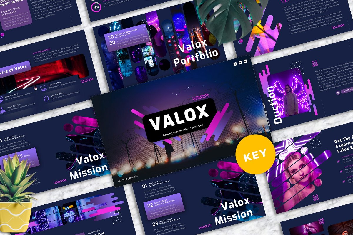 Cover image of Valox - Gaming Keynote Template.