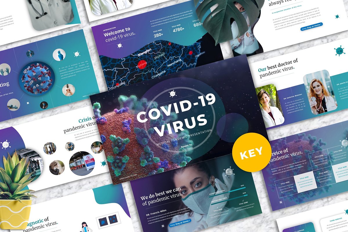 Cover image of Covid-19 Virus Medical Keynote.