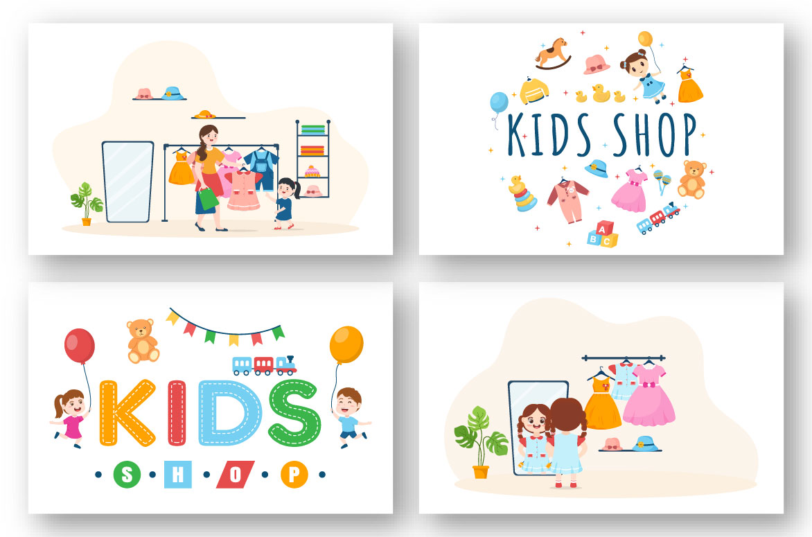 11 Kids Shop Illustration example.