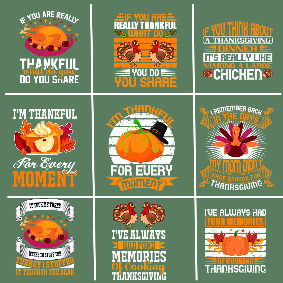 T-shirt Thanksgiving Quotes Design Bundle cover image.