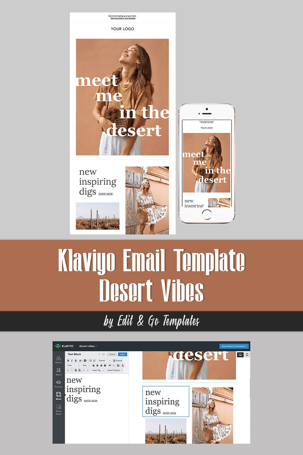 Cover with images of adorable email design template.