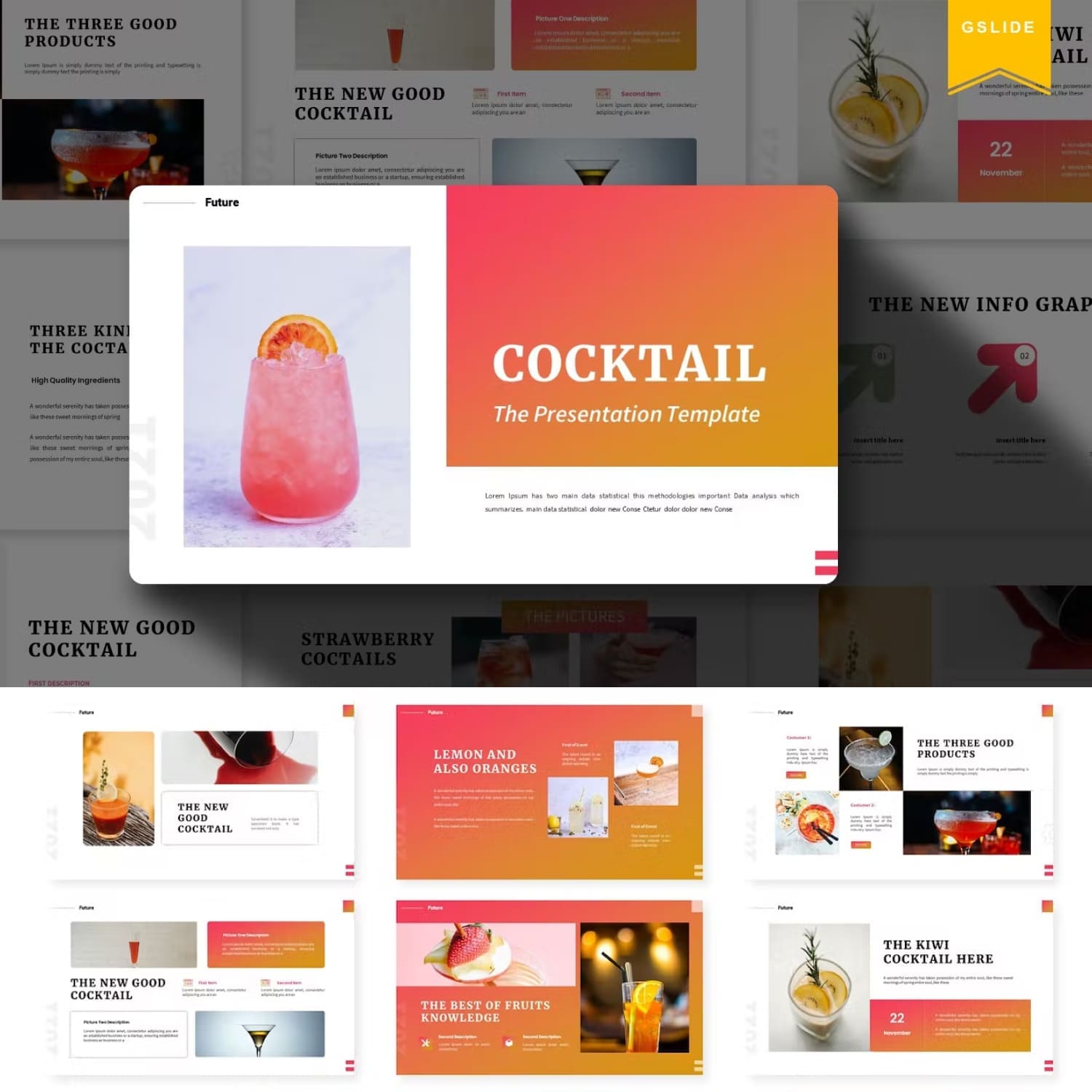 Cocktail | Google Slides Template - main image preview.