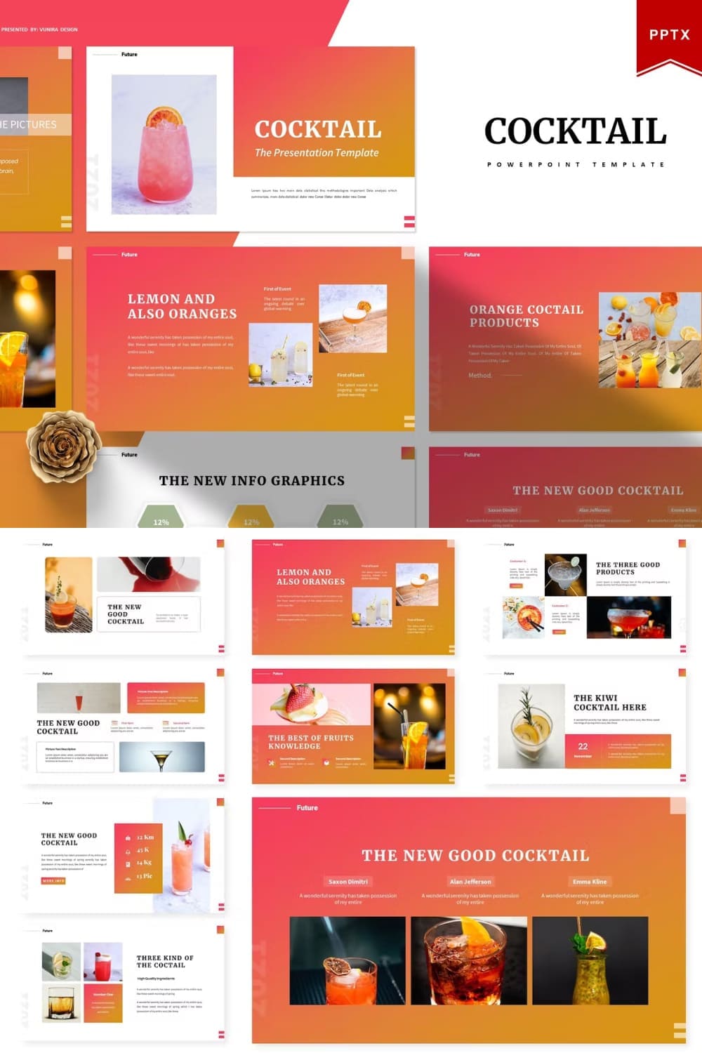 Cocktail | Powerpoint Template - pinterest image preview.