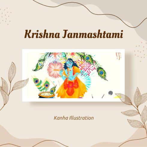 Kanha Illustration, Krishna Janmashtami.