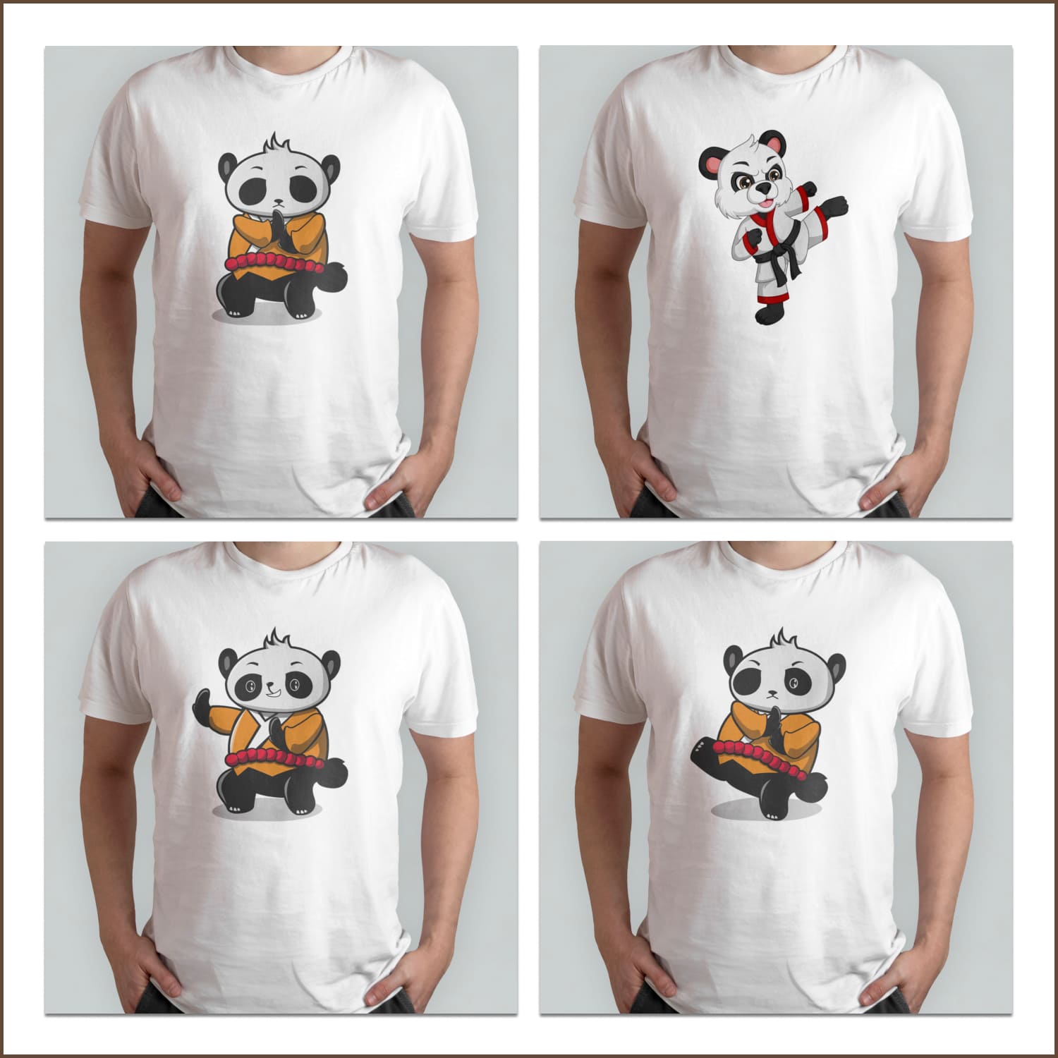 Kung Fu Panda Svg T-shirt Designs Bundle Cover.