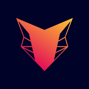 Image with irresistible orange color logos on a dark background.