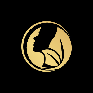 Image with amazing luxury logos in golden color on black background.