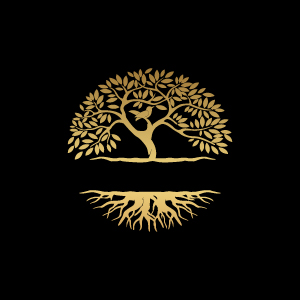 Image with enchanting luxury golden tree logo.